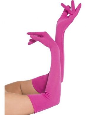 Roze Lange Handschoenen - 52 cm tot over de ellebogen. Verkrijgbaar in diverse kleuren.