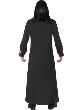 Minister of Death Halloween Heren Kostuum. Zwart lang gewaad met hoody en kruisen. De accessoires verkopen we los. 