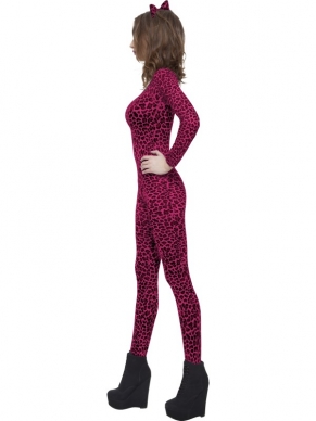 Roze Luipaard Print Sexy Bodysuit. Verkrijgbaar in 1 maat (ongeveer XS-M)