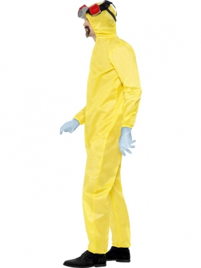 Bekend van de Hitserie Breaking Bad, dit kostuum bestaat uit de welbekende gele pak met hoody, masker, handschoenen en ringbaardje. 
