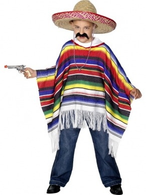Mexicaanse gekleurde poncho.
