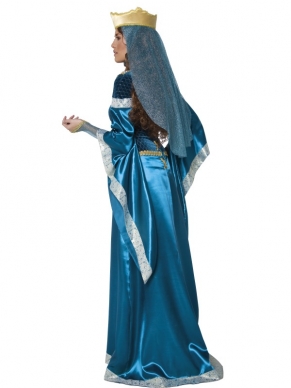 Tales of Old England Maid Marion Kostuum. Top kwaliteit kostuum met mooie lange jurk en de kroon met sluier. 