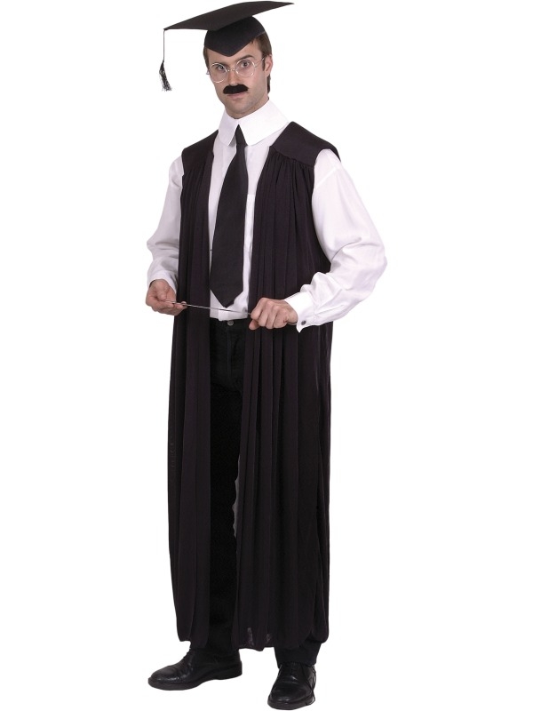 Hoogleraar Heren Verkleedkleding met zwart lang gewaad. 
