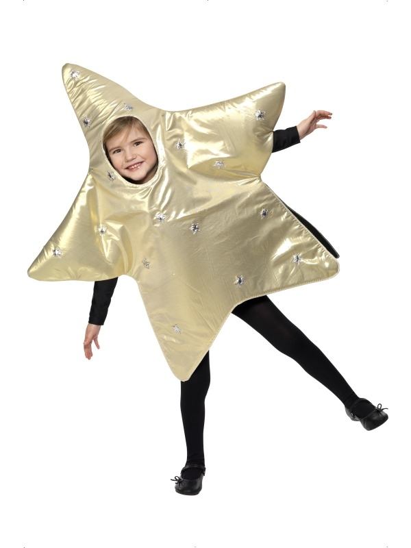 Kerstster Kinder Kostuum - gouden kerstster bodysuit. Dit kostuum kan zowel door jongens als door meisjes worden gedragen.