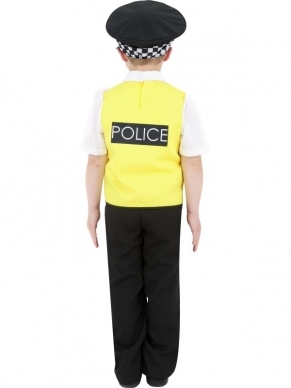 Politie Jongens Verkleedkleding. Compleet jongens verkleedkleding met het shirt, de broek, de politiepet en de radio set.