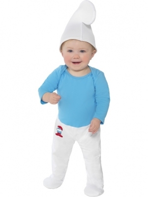 Baby Smurf Verkleedkleding. Schattig verkleedkleding met smurfen bodysuit en muts.