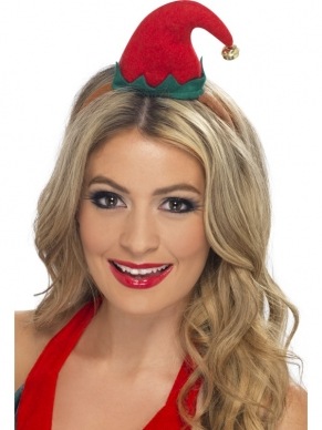 Mini Elf Hoedje op Diadeem - maakt je Elf kostuum helemaal af! Wij verkopen nog vele andere Kerst accessoires in onze webshop.