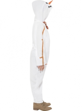 Sneeuwpop Onesie Kostuum - onesie met capuchon en sneeuwpop print.