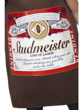Studmeister Bier Flesje Verkleedkleding. Inbegrepen is het bierflesje bodysuit verkleedkleding.