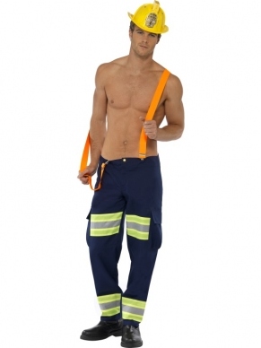 Fever Sexy Brandweerman Heren Verkleedkleding. Inbegrepen is de brandweermand broek met bretels.