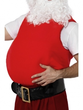 Kerstman Buikvuller - rode top met dikke buik. Maakt je Kerstman kostuum helemaal af!