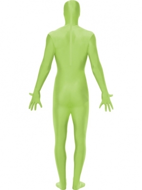 Second Skin Morph Suit Verkleedkleding. Originele morphsuit in de kleur groen. De morphsuits zijn gemaakt van stretch lycra, waardoor het zich naadloos aanpast aan ieder figuur. Er zit een openening onder de kin.