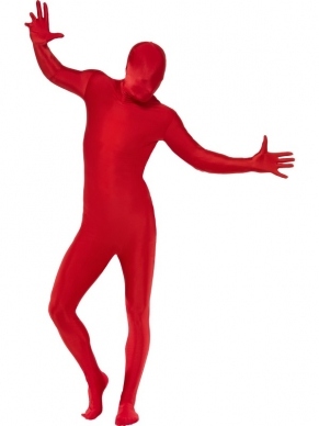 Second Skin Morph Suit Verkleedkleding Rood. Originele morphsuit in de kleur turquoise blauw. De morphsuits zijn gemaakt van stretch lycra, waardoor het zich naadloos aanpast aan ieder figuur. Er zit een openening onder de kin.