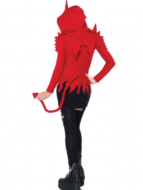 Dit schattige duivel jurkje is het Cozy Devil Kostuum. Dit fleece jurkje is lekker warm en is snel aan te trekken doordat de rits aan de voorzijde zit. Door de capuchon met hoorntjes en vleugeltjes die op de achterzijde van het jurkje zit lijk je op en duiveltje. 