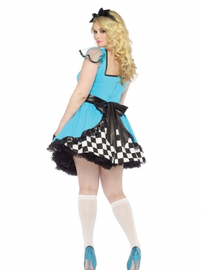 Het sprookje van Alice in Wonderland loopt ineens heel anders af als jij in deze spannende outfit binnen komt. Als Alice beleef je natuurlijk altijd spannende avonturen en het korte rokje met zwarte tule zal heel wat mensen verleiden om mee te spelen in jouw sprookjesavontuur. Inclusief haarband met strik!