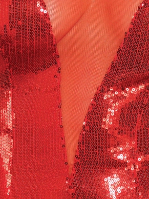 Met dit spannende mini jurkje kom je pas echt stijlvol aanzetten tijdens een gezellige clubavond. De rode sensuele kleur krijgt ook nog eens een feestelijk tintje door de paletten op het jurkje. De diepe v-hals is niet helemaal onbedekt doordat er een rode mesh stof is aangebracht. Vanaf de schouders gemeten is dit jurkje 75 cm lang.