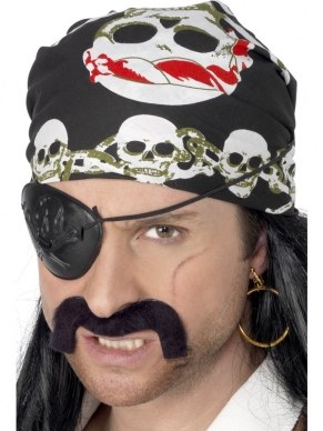 Piraten Bandana met Doodshoofden Print