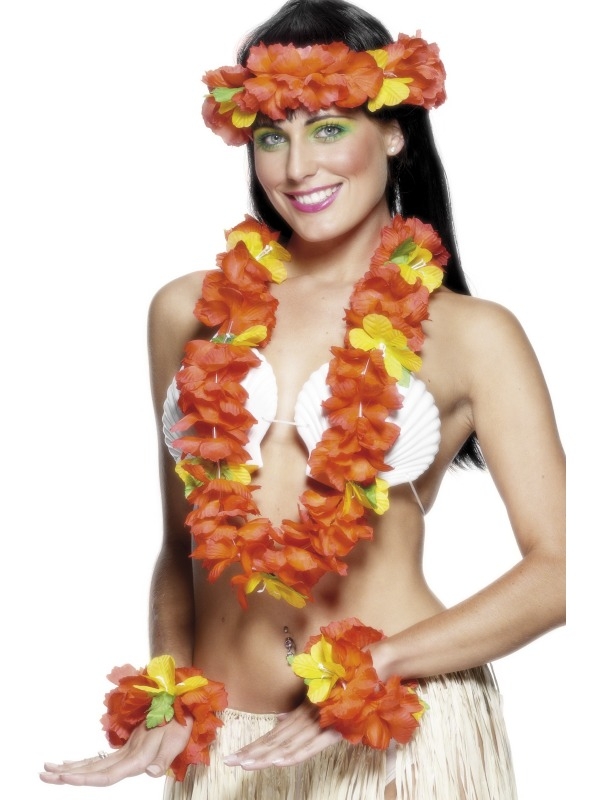 Hawaii Zomer Bloemenkrans 4-Delig De Toppers 2015 met Bloemen Haarband, Bloemenkrans en bloemen armbanden. Leuk voor Hawaii en Zomerfeesten en natuurlijk de Toppers 2015. Koop meer en ontvang hoge kortingen. 