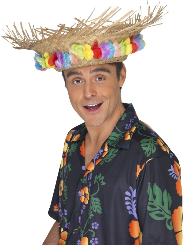Zomer Strandhoed Met Bloemen Hawaii De Toppers 2015. Leuke hoed voor zomer hawaii feesten en natuurlijk aankleding verkleedkleding voor De Toppers 2015. 