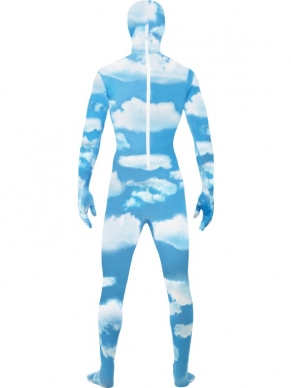 Second Skin Morph Suit met wolken print
