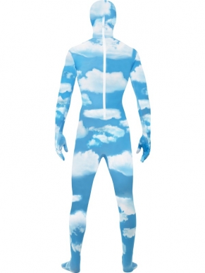 Second Skin Morph Suit met wolken print