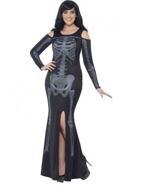 Curves Skeleton Skeletten Print Halloween Plus Size Kostuum