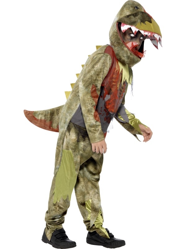 Ben jij ook zo gek op dinosauriërs? Kies dan voor dit Deluxe Deathly Dinosaur Halloween Kostuum! Het kostuum betreft een jumpsuit met kop en staart. Gelukkig kun je door de bek van de dinosaurus alles nog goed zien! Om je outfit compleet te maken kun je ook schminksetjes en nepbloed bij ons bestellen.