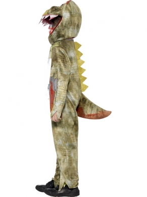Ben jij ook zo gek op dinosauriërs? Kies dan voor dit Deluxe Deathly Dinosaur Halloween Kostuum! Het kostuum betreft een jumpsuit met kop en staart. Gelukkig kun je door de bek van de dinosaurus alles nog goed zien! Om je outfit compleet te maken kun je ook schminksetjes en nepbloed bij ons bestellen.
