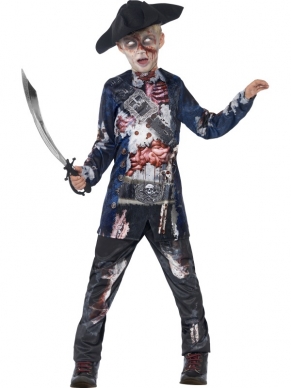 Arrr! Ga tijdens Halloween verkleed in dit Deluxe Jolly Rotten Pirate Halloween Kostuum! Bij het kostuum zijn inbegrepen: top en broek met enge opdruk en zwarte piraten hoed. Schminksetjes, verschillende zwaarden en andere accessoires om je outfit compleet te maken kun je ook bij ons bestellen.