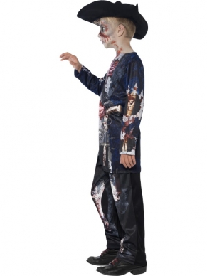 Arrr! Ga tijdens Halloween verkleed in dit Deluxe Jolly Rotten Pirate Halloween Kostuum! Bij het kostuum zijn inbegrepen: top en broek met enge opdruk en zwarte piraten hoed. Schminksetjes, verschillende zwaarden en andere accessoires om je outfit compleet te maken kun je ook bij ons bestellen.