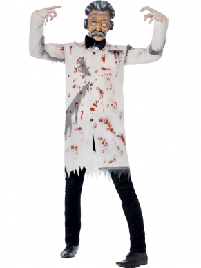 Hang dit jaar tijdens Halloween de verstrooide professor uit in dit Zombie Genius Halloween Kostuum! Het kostuum bevat een witte, gescheurde labjas met bloedvlekken, een zwarte vlinderdas en en een latex masker. Ook voor nepbloed en vele accessoires om je outfit compleet te maken kun je bij ons terecht.