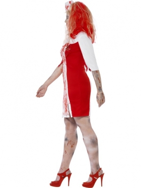 Als jij je verkleed in dti Curves Zombie Nurse Halloween Kostuum, worden wij niet graag door je behandeld! Het kostuum bestaat uit een wit - rode jurk tot net boven de knie met bloedvlekken en een bijpassend hoofdkapje. Om je outfit compleet te maken met schmink, nepbloed of een ander accessoire kun je ook bij ons terecht.