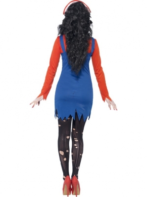 Ga deze Halloween verkleed in het Zombie Plumber Dames Halloween Kostuum! Helemaal leuk: er is eenzelfde mannen kostuum, dus ga verkleed als koppel! Bij het kostuum zijn inbegrepen: rode top met lange mouwen, blauwe jurk met bloedvlekken en rode pet. Ook voor schmink setjes, nepbloed en vele accessoires om de outfit compleet te maken kun je bij ons terecht.