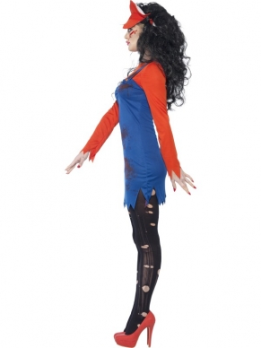 Ga deze Halloween verkleed in het Zombie Plumber Dames Halloween Kostuum! Helemaal leuk: er is eenzelfde mannen kostuum, dus ga verkleed als koppel! Bij het kostuum zijn inbegrepen: rode top met lange mouwen, blauwe jurk met bloedvlekken en rode pet. Ook voor schmink setjes, nepbloed en vele accessoires om de outfit compleet te maken kun je bij ons terecht.