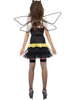 Fever 2-in-1 Bijen / Lieveheersbeestje Kostuum. Geweldig kostuum. 2 kostuums voor de prijs van 1!! Aan de ene kant is het een bijen verkleedkostuum en aan de andere kant een lieveheerstbeestje verkleedkostuum. Inbegrepen is de sexy strapless jurk, de vleugels en de diadeem met voelsprieten.
