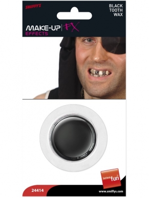 Zwarte Tand Wax - deze wax kan worden gebruikt om de tanden tijdelijk zwart te kleuren. Perfect voor bijvoorbeeld een piratenkostuum!