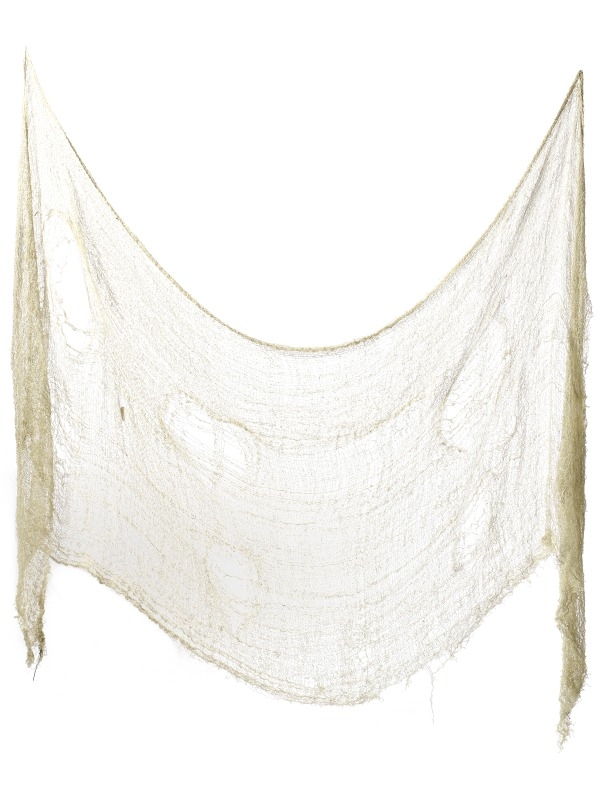 Wit Creepy Cloth Doek Halloween Versiering - het doek is 75 cm x 300 cm groot. Leuk voor Halloween of een themafeest!
