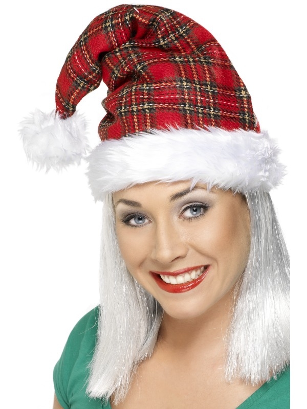 Geruite Kerstmuts - maakt je Kerstvrouw kostuum helemaal af! Wij verkopen nog vele andere Kerst accessoires in onze webshop.
