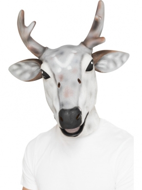 Rendier Masker - latex masker met rendier kop print, gewei en oren. Halverwege de snuit zitten 2 gaten om door te kijken. Wij verkopen nog vele andere Kerst accessoires in onze webshop.