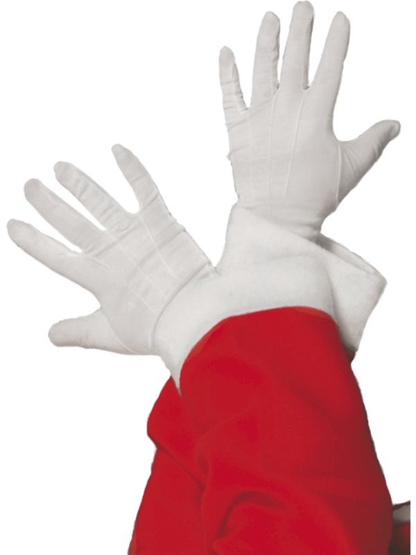 Kerstman Handschoenen - witte handschoenen. Maakt je Kerstman kostuum helemaal af! We verkopen nog vele andere Kerst kostuums en accessoires in onze webshop.