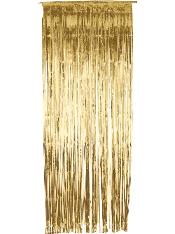 Gouden Glitter Gordijn - gordijn van lange gouden glitter slierten (91 x 244 cm). Leuke versiering voor bijvoorbeeld Kerst!
