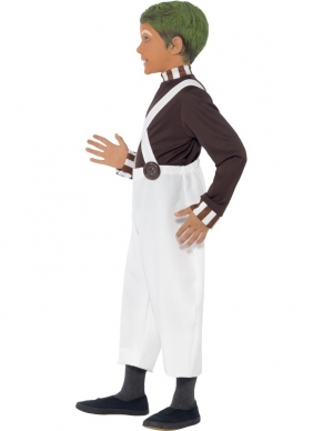 Candy Creator Boy Kinder Kostuum - snoepmaker kostuum, inclusief bruine top met lange mouwen en witte broek. We verkopen ook schminksetjes in onze webshop!
