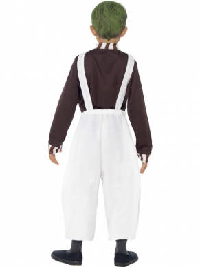 Candy Creator Boy Kinder Kostuum - snoepmaker kostuum, inclusief bruine top met lange mouwen en witte broek. We verkopen ook schminksetjes in onze webshop!