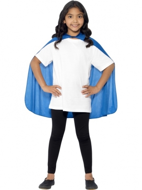 Blauwe Kinder Cape - deze cape is ook verkrijgbaar in het rood en in 1 maat (one size fits most).