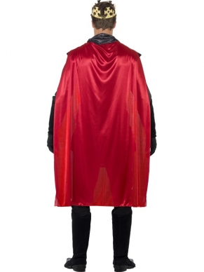 luxe King Arthur Kostuum, bestaande uit het shirt, de cape, handschoenen, schoenenhoezen en een kroon.Maak je outfit af met een zwaard en een pruik! 